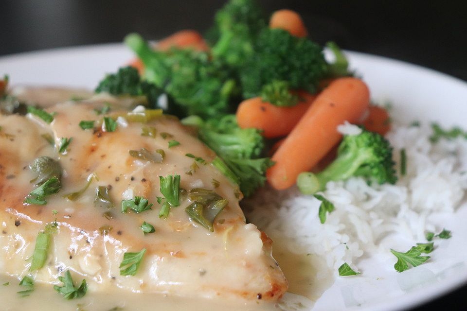 Hähnchen mit Butter-Zitronen-Sauce