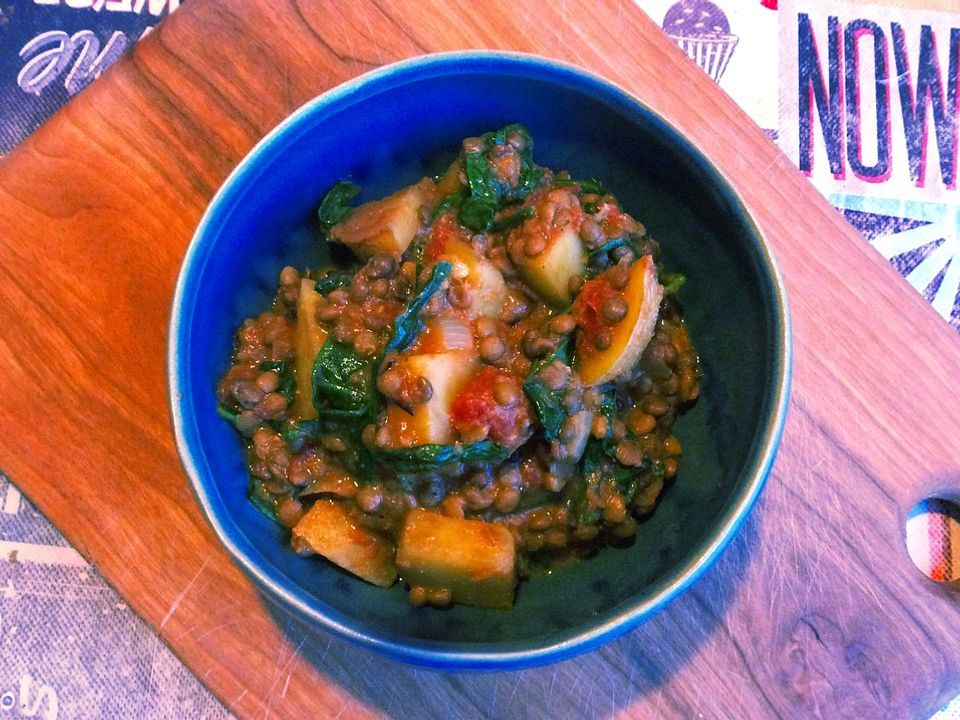 Veganes Linsen-Dal mit Spinat von energybird| Chefkoch