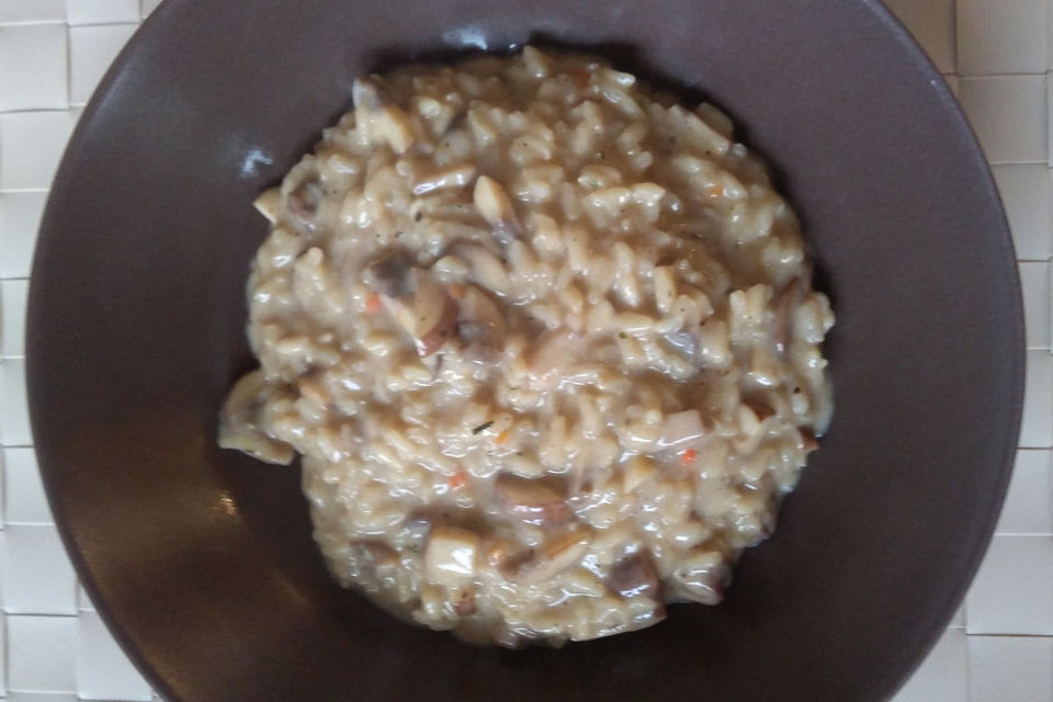 Risotto mit Ziegenkäse und Champignons