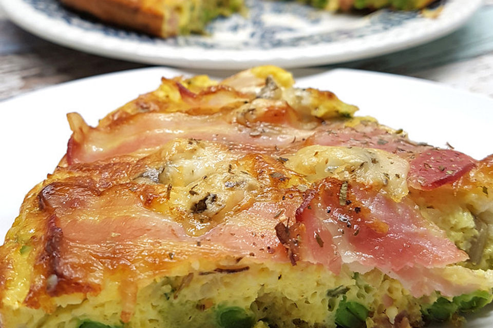 Frittata mit Erbsen und Mangold