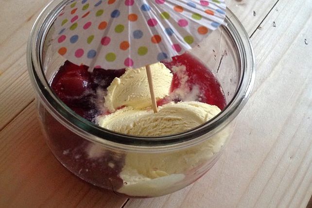 Eisbowle mit Kirschen und Vanilleeis von FroNatur| Chefkoch