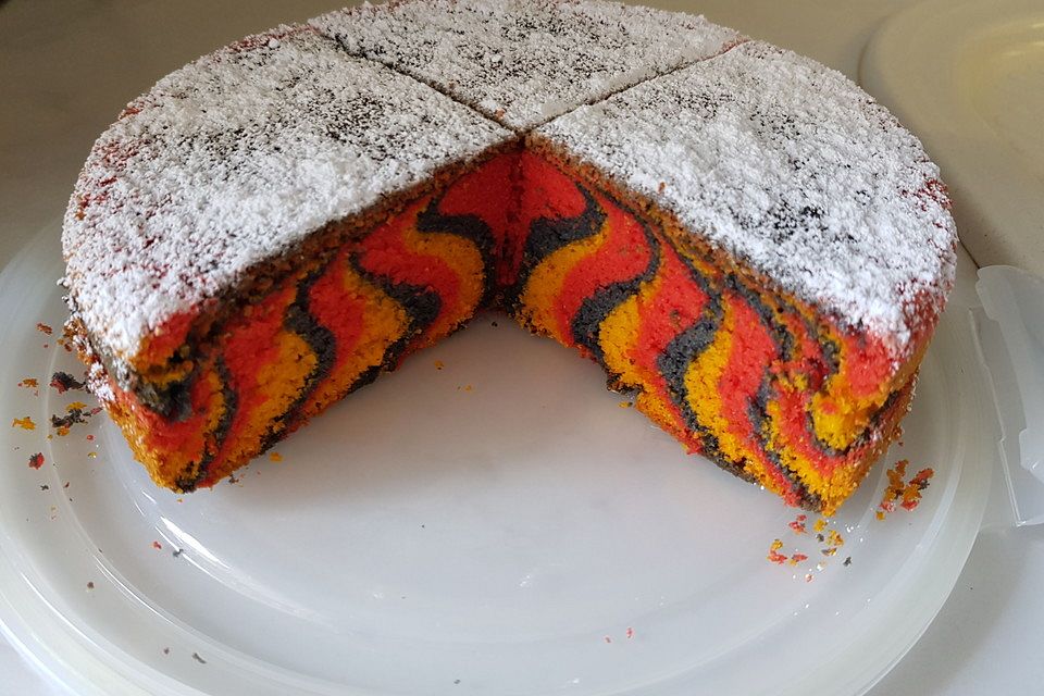 Zebrakuchen in Deutschland-Farben