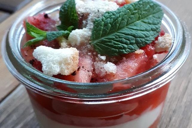 Obstkuchen im Glas ohne Backen von saanki| Chefkoch