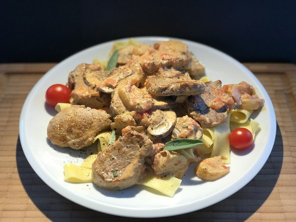 Filetgeschnetzeltes mit Pfirsichen und Salbei von SessM| Chefkoch