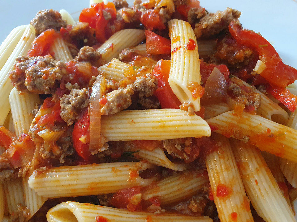 Spaghetti mit Hackfleisch-Paprika-Sauce nach Omas Art von klni | Chefkoch