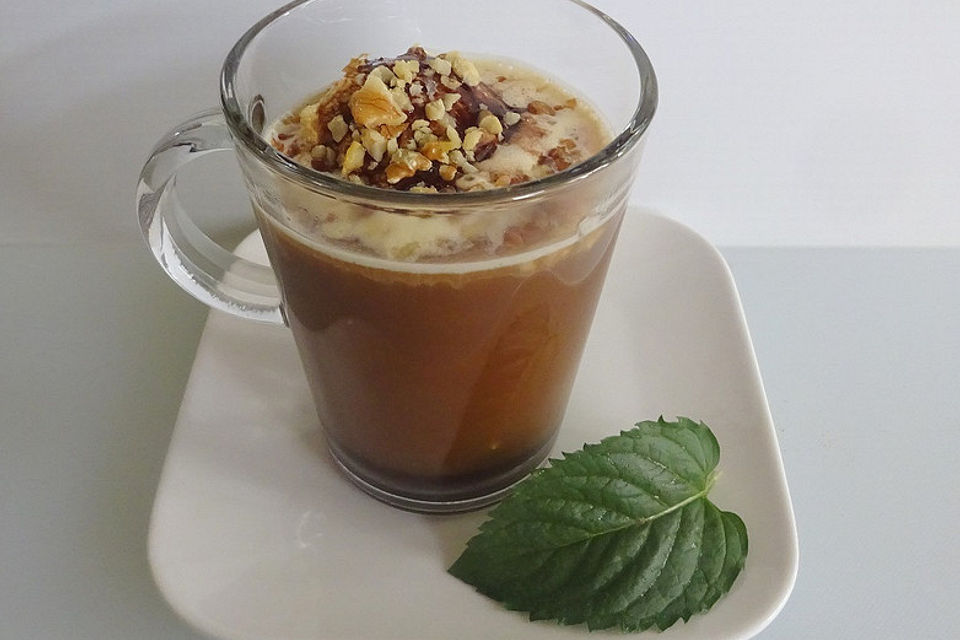 Affogato mit Vanilleeis und Schokolade