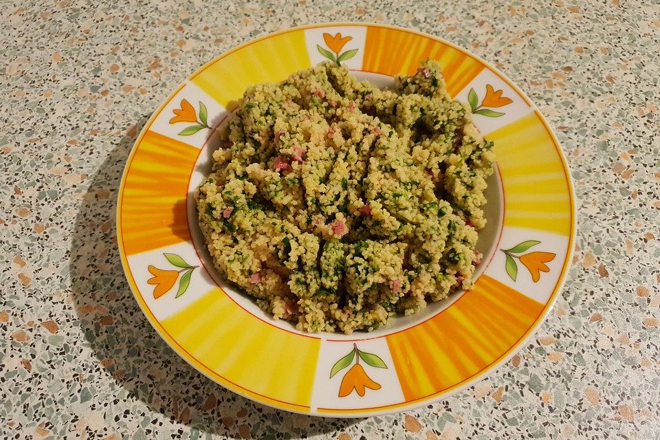 Couscous-Spinat-Pfanne mit Speck