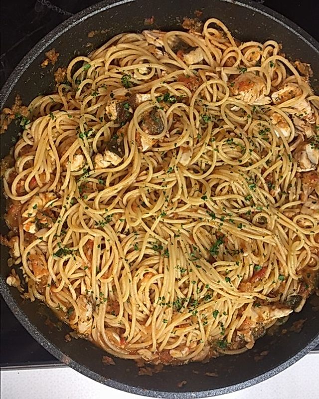 Spaghetti mit Knurrhahn