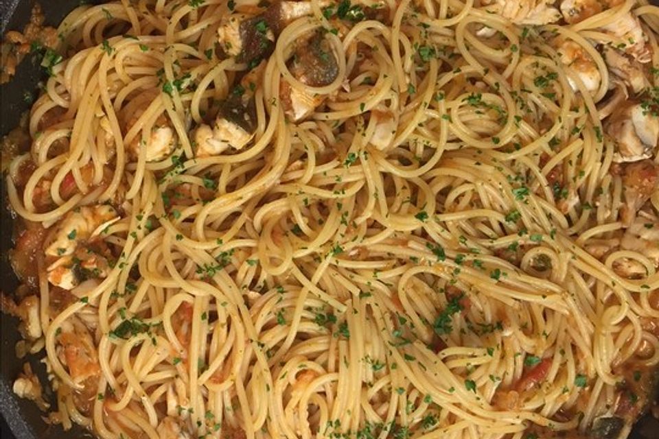 Spaghetti mit Knurrhahn