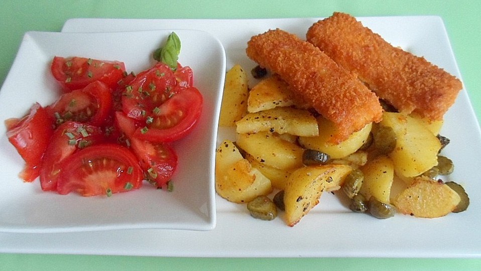 Fischstäbchen auf Sahnekartoffeln von Annika1184