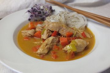Hähnchenbrust mit rotem Thai-Curry aus dem Ofen - für faule Köche