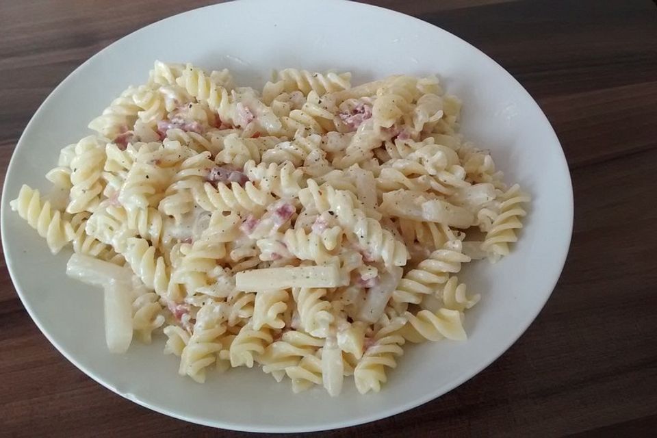 Kackaos Single Nudeln mit Spargel und Schinken