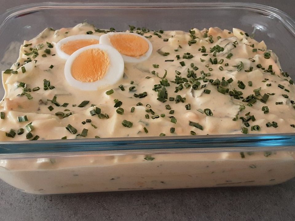 Eiersalat Ohne Mayonnaise Mit Crème Fraîche Leichter Eiersalat ohne Mayonnaise von RobinHoodSaar| Chefkoch