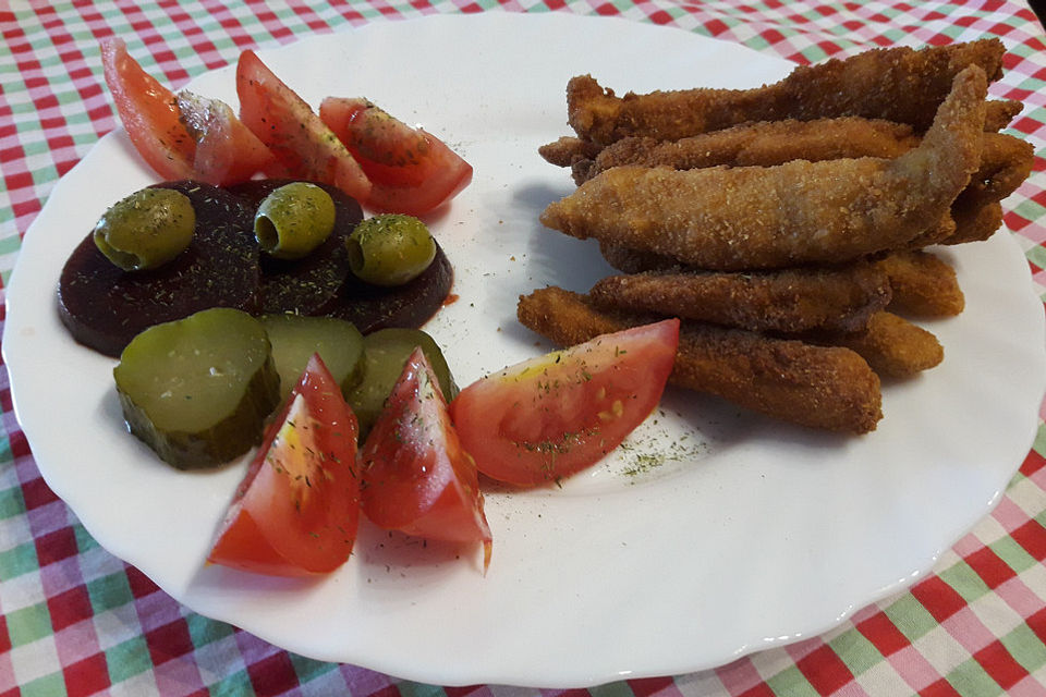 Pommes frites aus Hähnchenbrustfilets