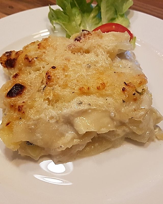 Vegetarische Kohlrabi-Lasagne mit Gorgonzolasauce