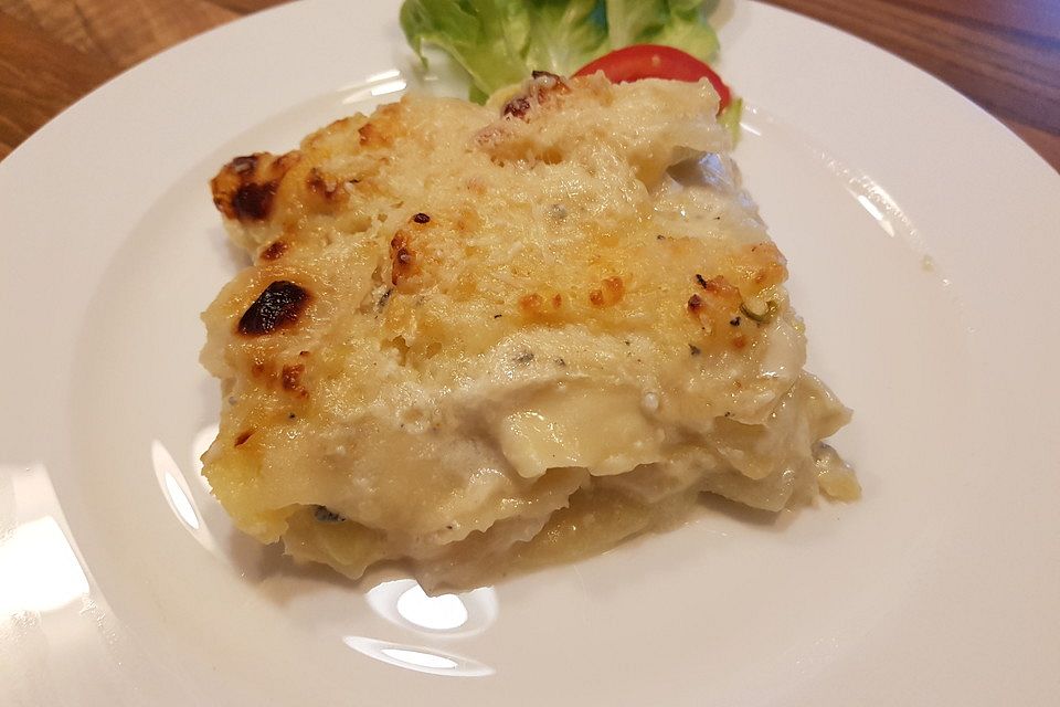 Vegetarische Kohlrabi-Lasagne mit Gorgonzolasauce