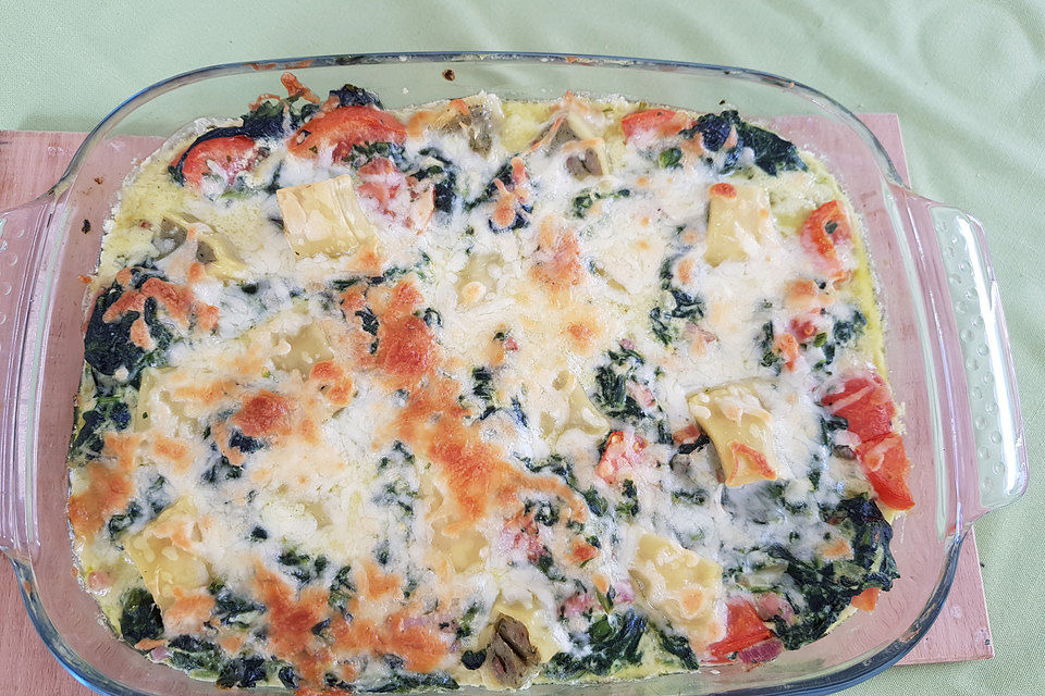 Maultaschen-Spinat-Auflauf