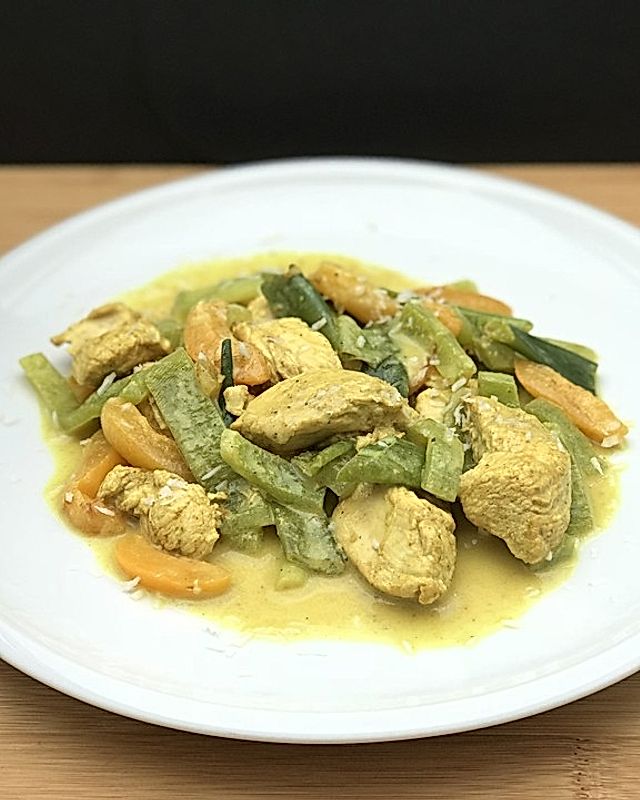 Schnelles Hähnchen-Aprikosen-Curry