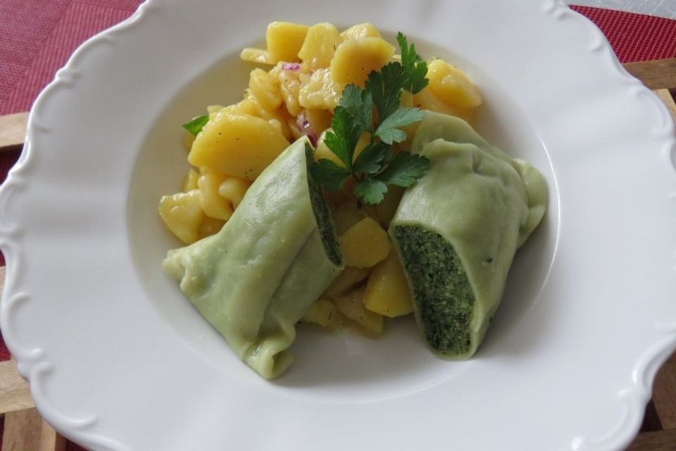 Gerollte Gemüsemaultaschen