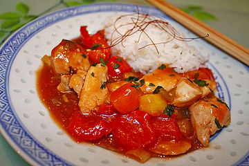 Hahnchen Mit Ananas Und Paprika Chinesisch Von Garfield Chefkoch