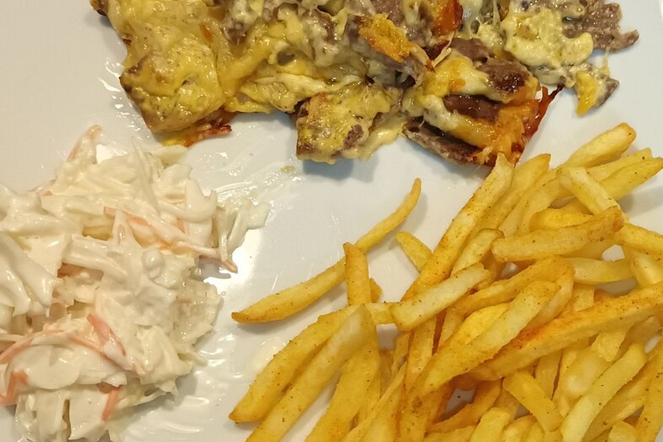 Gyros mit Käse überbacken Gyros mit Käse überbacken