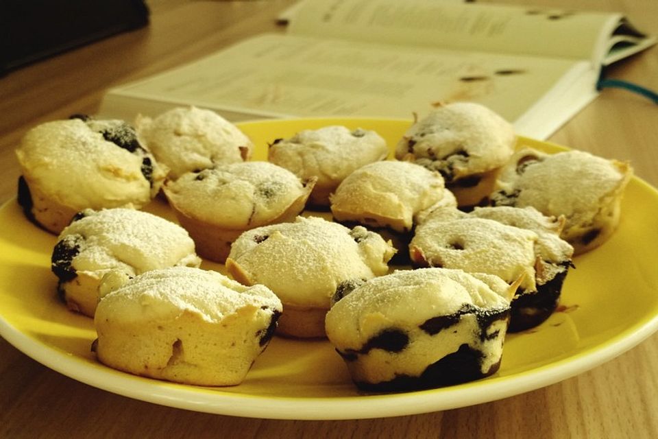 Blaubeermuffins mit Ricotta und Honig