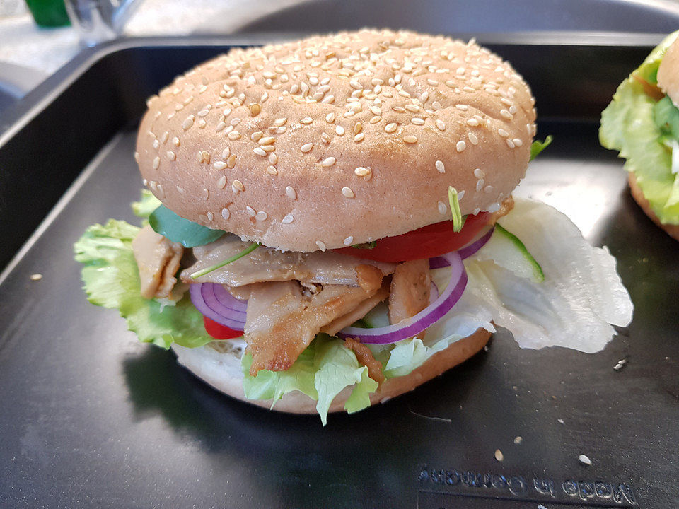 L&amp;T Hähnchen-Burger mit Honig-Dill-Senfsauce von L_Style| Chefkoch