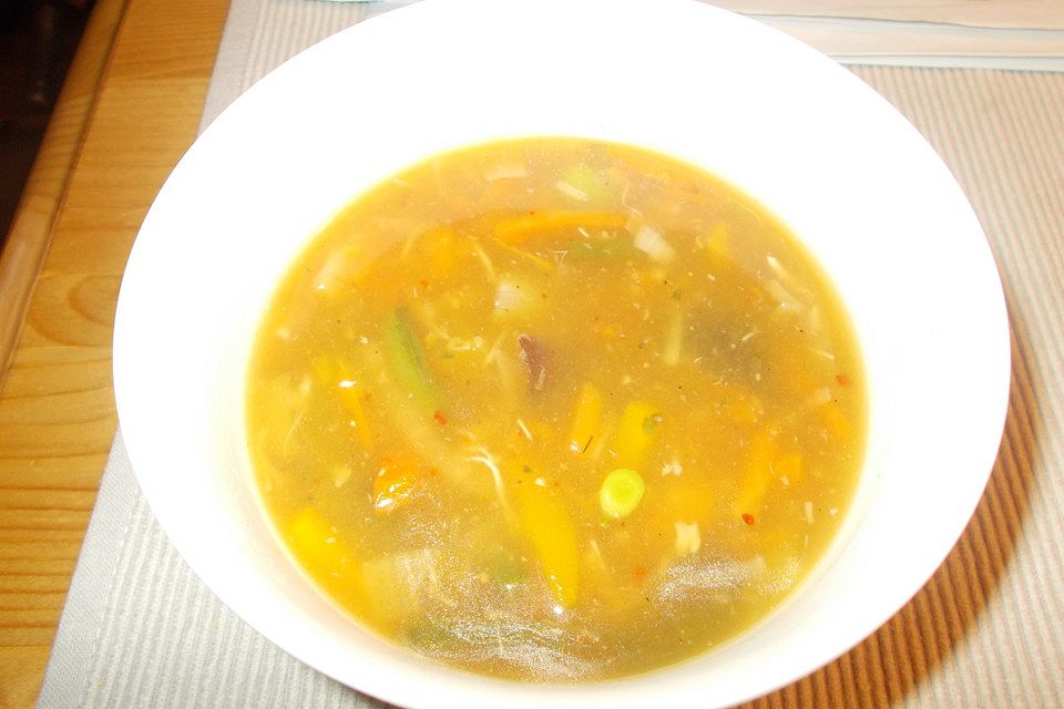 Sauer-scharfe-Suppe