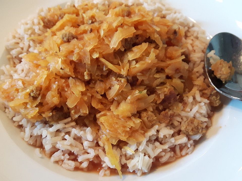 Weißkohl asiatische Art mit Reis von Spaghettimampf| Chefkoch