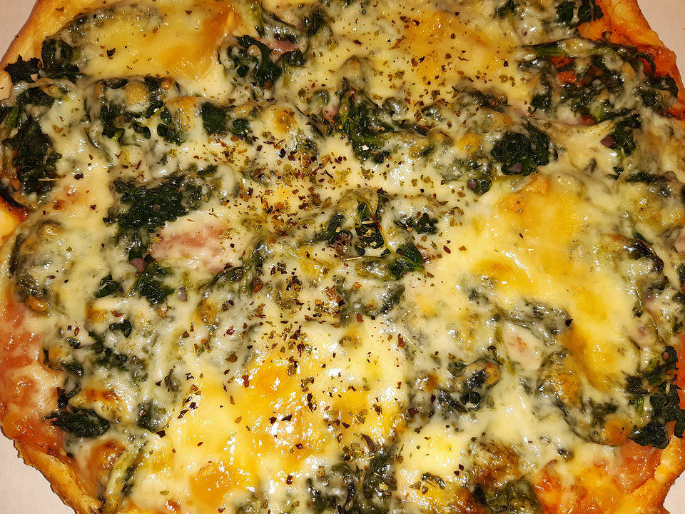 Spinatpizza mit Gorgonzola von krauti58 | Chefkoch