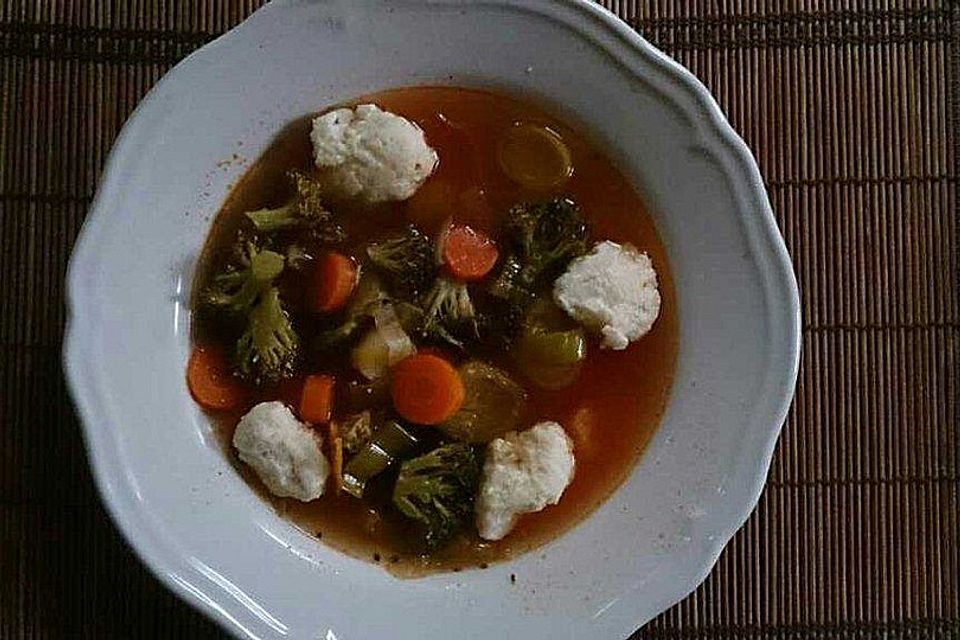 Minestrone mit Polentanocken