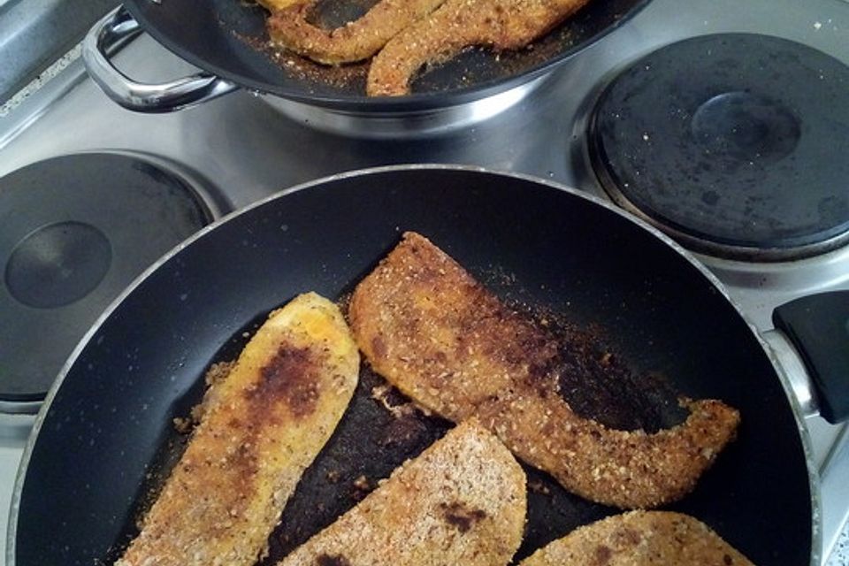 Butternut-Kürbisschnitzel paniert