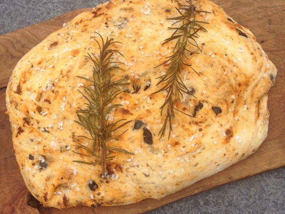 Algen-Focaccia mit Oliven und Tomaten von Algamar | Chefkoch
