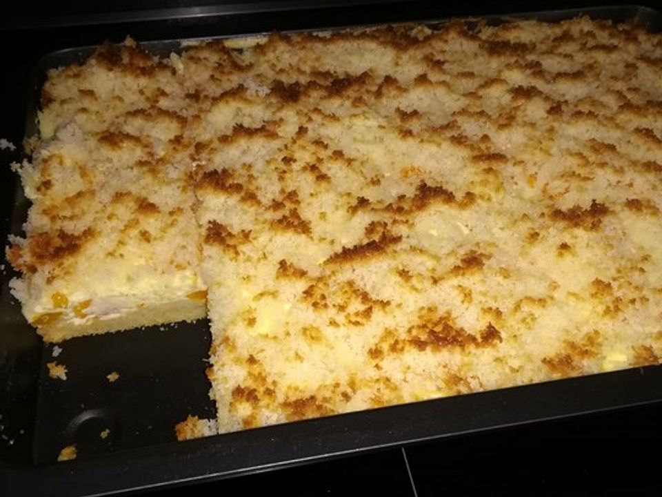 Mandarinen-Schmand-Kuchen mit Kokosstreuseln von Bernd-Nati| Chefkoch
