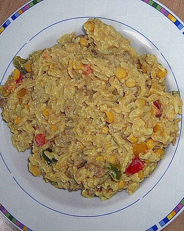 Reistopf mit Paprika und Hähnchen