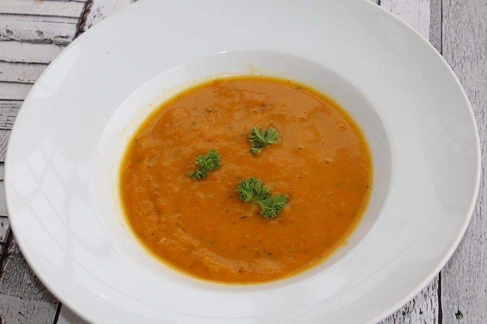 Kürbissuppe mit Ingwer und Curry