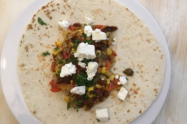 Wrap mit Mais, Bohnen, Paprika und Feta-Käs von Ninibär| Chefkoch