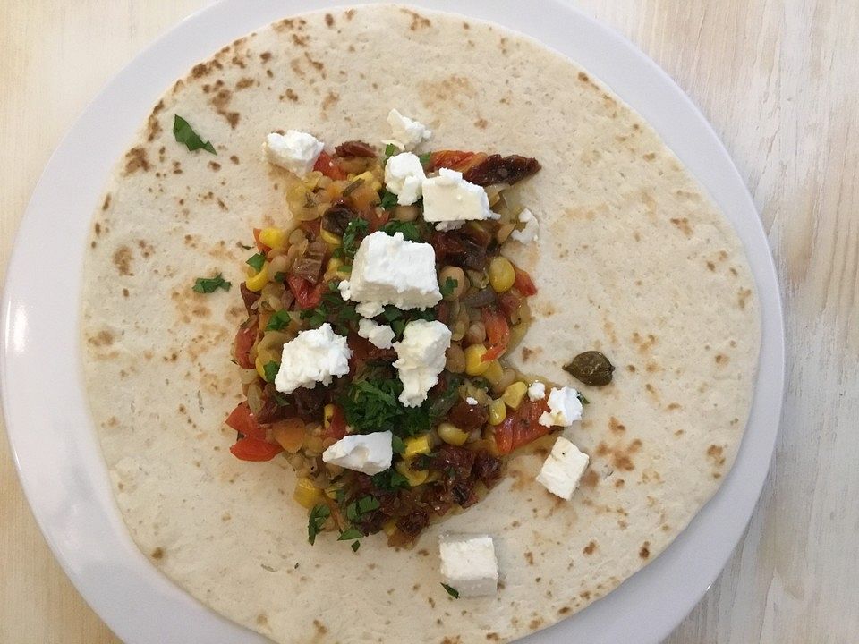 Wrap mit Mais, Bohnen, Paprika und Feta-Käs von Ninibär| Chefkoch