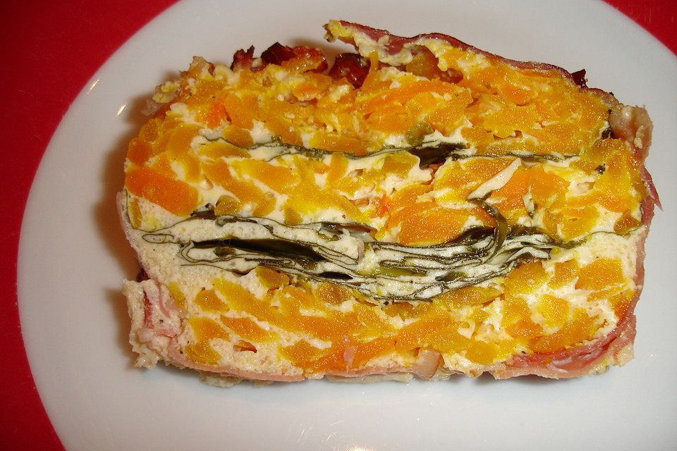 Terrine mit Kürbis und Spinat