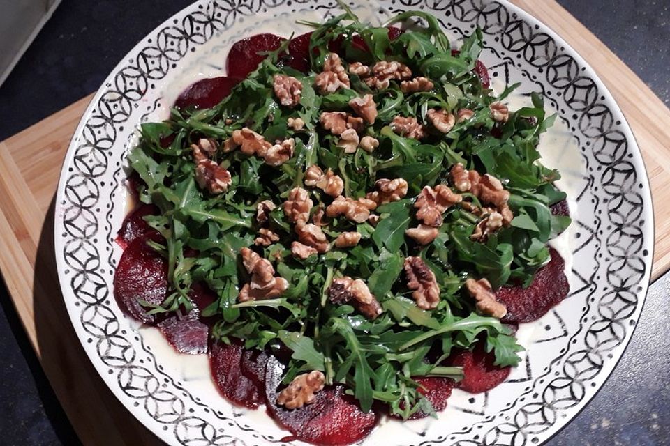 Schnuckis Rote-Bete-Carpaccio auf Ziegenfrischkäse