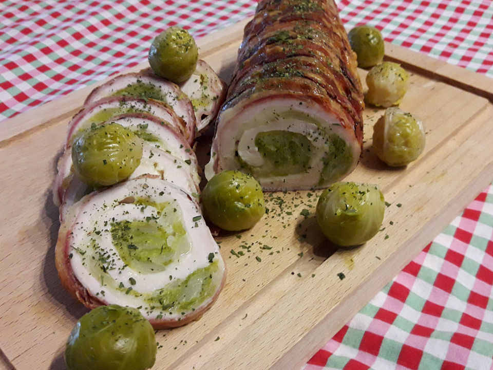 Hähnchenroulade gefüllt mit Rosenkohl und Käse von eisbobby| Chefkoch