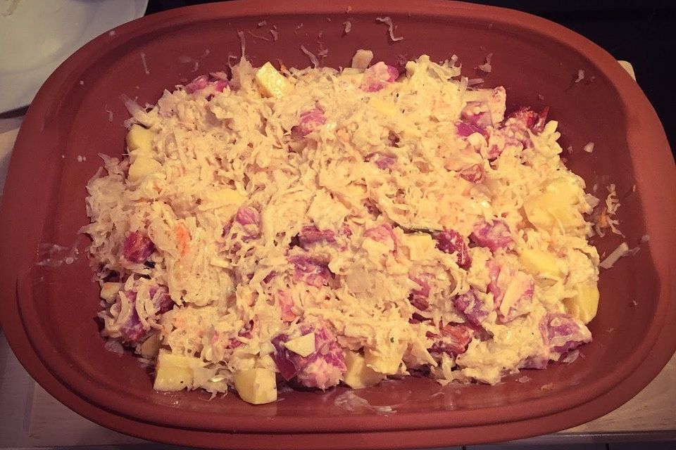 Sauerkraut-Kasseler aus dem Römertopf