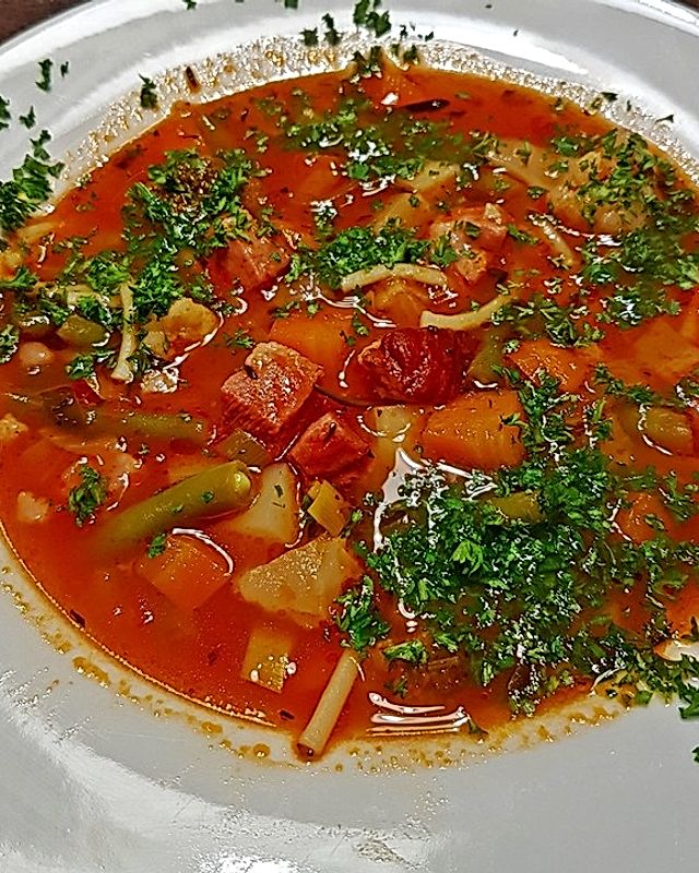 Gemüse-Kasseler-Suppe