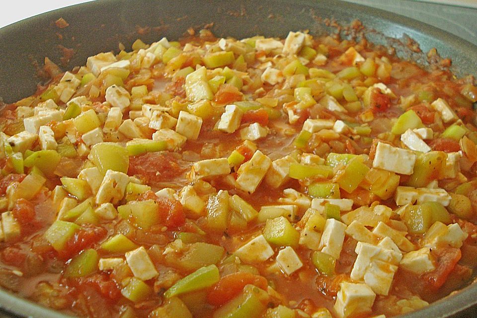 Zucchini - Schafskäse - Pfanne