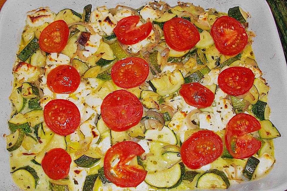 Zucchini - Schafskäse - Pfanne