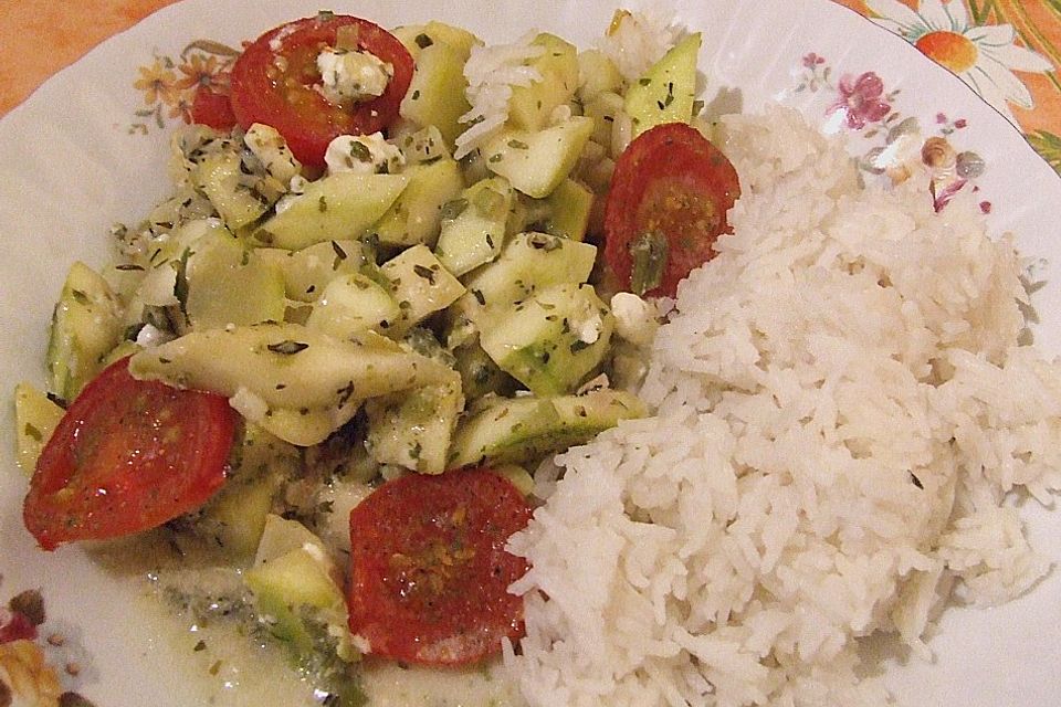 Zucchini - Schafskäse - Pfanne