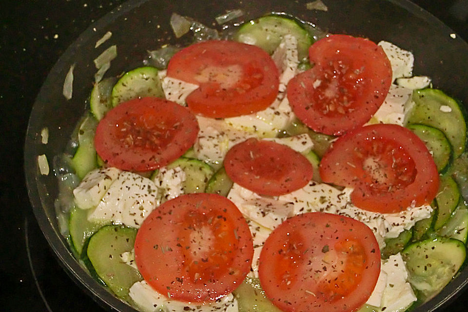 Zucchini - Schafskäse - Pfanne