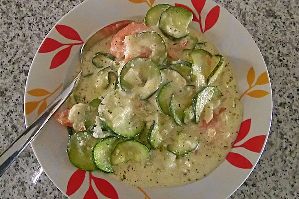 Zucchini - Schafskäse - Pfanne