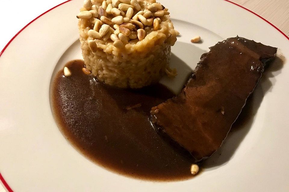 Rinderschmorbraten mit Mandelrisotto