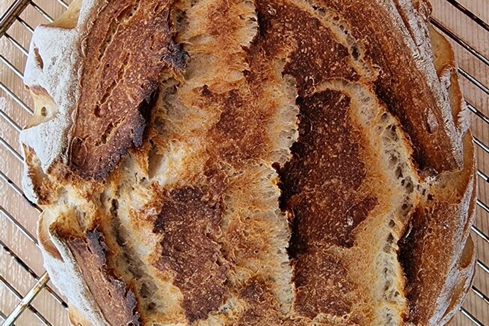 Dinkel-Joghurt-Brot aus dem gusseisernen Topf